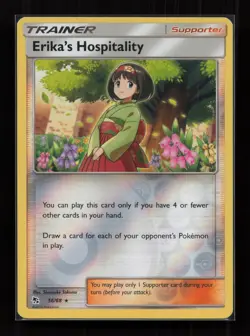Erika's Hospitality 56/68 Rare Hidden Fates Pokemon Reverse Holo Near Mint - Image 1