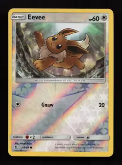 Eevee 49/68 Common Hidden Fates Pokemon Reverse Holo Near Mint - Image 1