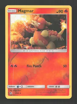 Magmar 10/68 Uncommon Hidden Fates Pokemon Reverse Holo Near Mint - Image 1
