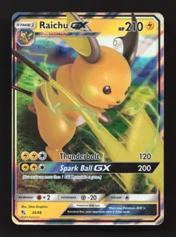 Raichu GX 20/68 Holo GX Rare Hidden Fates Pokemon Near Mint - Image 1