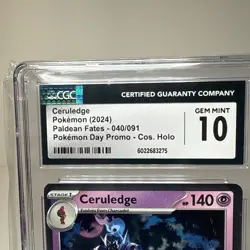 Ceruledge 040/091 Pokemon Day 2024 Paldean Fates Cosmos Holo Rare Promo - CGC 10 - Image 2