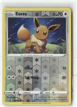 Pokemon Eevee 130/185 Reverse Holo SWSH04: Vivid Voltage Common - Image 1