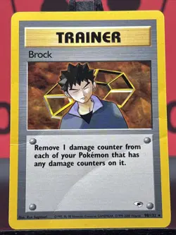 Brock Trainer 98/132 Gym Heroes WOTC Pokemon TCG Regular Rare 1999 LP - Image 3