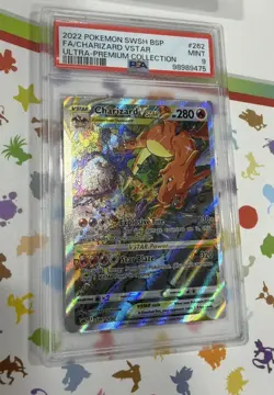 2022 POKEMON SWSH BLACK STAR PROMO #262 FULL ART/CHARIZARD VSTAR PSA 9 - Image 1