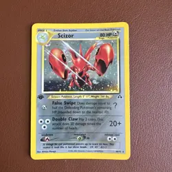 Scizor 10/75 1st Edition Holo Pokemon Neo Discovery Pokemon Card TCG LP - Image 1