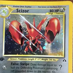 Scizor 10/75 1st Edition Holo Pokemon Neo Discovery Pokemon Card TCG LP - Image 3