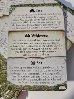 Encounter Game Card City Wilderness Sea Eldritch Horror Replacement 24 Cards - Image 3