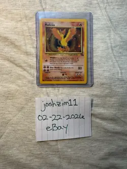 Pokemon Moltres Fossil Holo Rare Card 12/62 1999 Base Set - Image 1