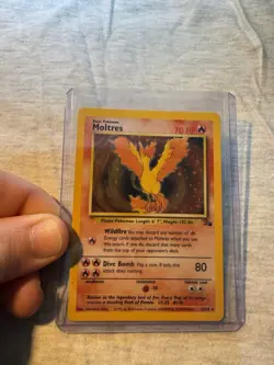 Pokemon Moltres Fossil Holo Rare Card 12/62 1999 Base Set - Image 3