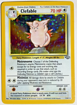 Pokemon TCG Clefable Rare Holo Card #1/64 Jungle - Image 1