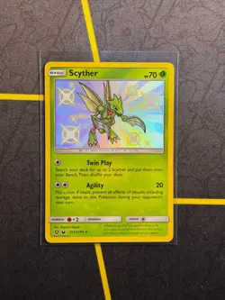 Scyther SV1/SV94 - Pokemon TCG Hidden Fates Sun & Moon Shiny Rare Card NM - Image 1