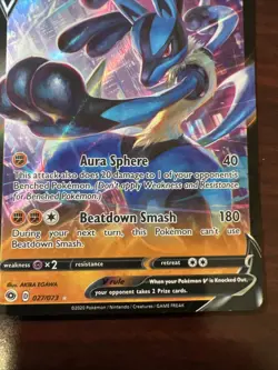 LUCARIO HOLO 2020 POKEMON V #27/73 Champion's Path Card TCG MT+ - Image 4