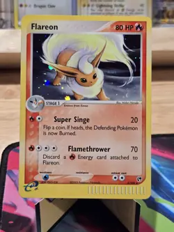 Pokemon EX Sandstorm Flareon Holo Rare Card English, 5/100, Near Mint NM - Image 1