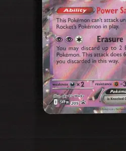 Team Rocket's Mewtwo ex 205 Scarlet & Violet Black Star Promo Pokemon Card LP - Image 5