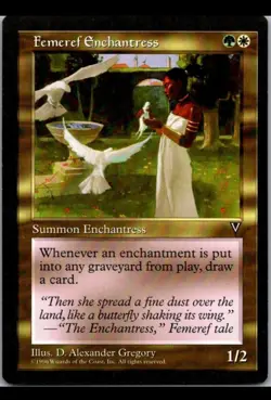 MTG Femeref Enchantress - Visions #129 Vintage pack fresh Gem/Mint - Image 1
