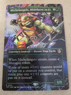 Michelangelo, Weirdness to 11 - Foil (Borderless) TMNT - Mtg - Image 1