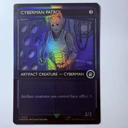 Magic The Gathering Mtg Foil Cyberman Patrol Doctor Who Borderless Near Mint - Image 1
