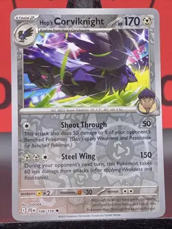 Hop's Corviknight 108/159 Journey Together Pokemon TCG Reverse Holo 2025 NM - Image 3
