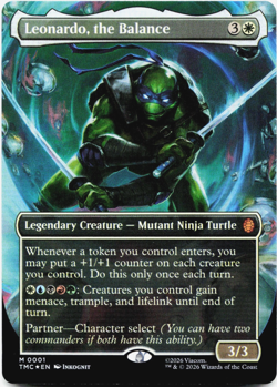Leonardo, the Balance Borderless FOIL Commander: Teenage Mutant Ninja Turtle MTG - Image 2