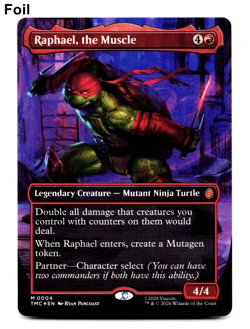 Raphael, the Muscle (Borderless FOIL) Commander Teenage Mutant Ninja Turtles MTG - Image 1