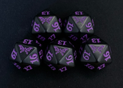 Magic The Gathering Spindown D20 Die Dice - Duskmourn MTG Lot (5) - Purple/Black - Image 1