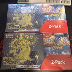 Pokemon Surging Sparks Elite Trainer Box/Booster Bundle Costco 2-Pack (LOT OF 2) - Image 1