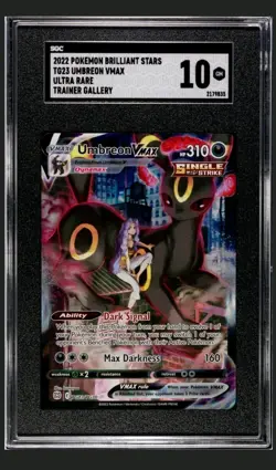 2022 POKEMON SWORD & SHIELD BRILLIANT STARS #TG23 FULL ART/UMBREON VMAX SGC 10 - Image 1