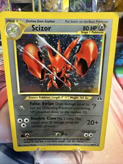2001 WOTC POKEMON NEO DISCOVERY UNLIMITED SCIZOR 10/75 HOLO RARE - Image 1