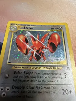 2001 WOTC POKEMON NEO DISCOVERY UNLIMITED SCIZOR 10/75 HOLO RARE - Image 3