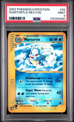 2002 POKEMON EXPEDITION #92 WARTORTLE-REVERSE FOIL PSA 9 - Image 1