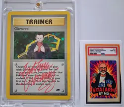 🔥 GIOVANNI 18/132 HOLO GYM CHALLENGE SIGNED TED LEWIS 🔥 Pokemon TEAM Rocket - Image 1