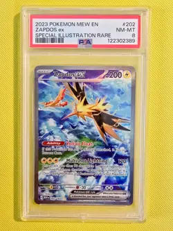 2023 Pokemon Zapdos ex 202/165 – Scarlet & Violet 151 PSA 8 - Image 1