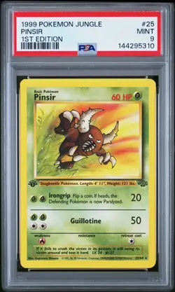 1999 POKEMON JUNGLE 1ST ED #25 PINSIR PSA 9 - Image 1