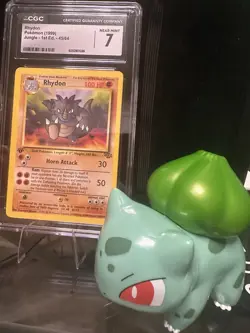 Pokemon TCG Rhydon 45/64 Jungle 1st Edition Uncommon CGC 7 100 HP 1999 - Image 2