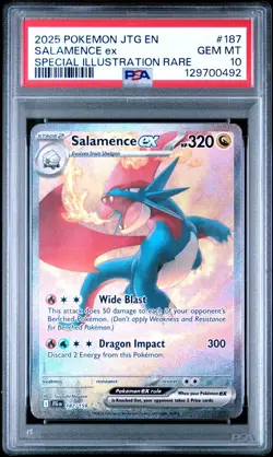 2025 Pokemon JTG En Salamence Ex Special Illustration Rare #187 PSA 10 Gem - Image 1