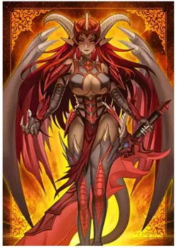 Yugioh Amanda Lapalme Sleeves Mana Moon - Queen Red Dragon Archfiend X70 YGOSize - Image 1