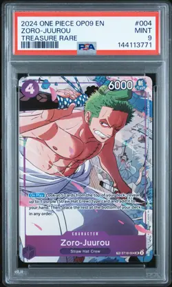 2024 ONE PIECE OP09-EMPERORS IN THE NEW WORLD TREASURE RARE ZORO-JUUROU PSA 9 - Image 1