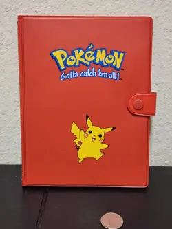 Vintage Red Pikachu Pokemon Card Holder Sleeve Book - Image 1