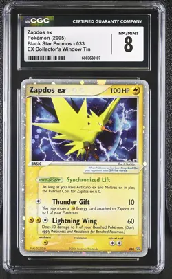 CGC 8 Zapdos ex 2005 Black Star Promos 033 Holo Pokemon Card - Image 1