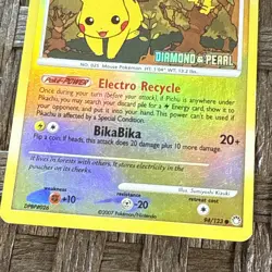 Pokemon TCG Mysterious Treasures Pikachu Reverse Holo Card 2007 #94/123 - Image 5