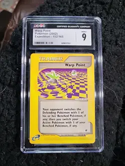 CGC 9 MINT Warp Point 2002 Expedition 152/165 Reverse Holo Pokemon Card - Image 1