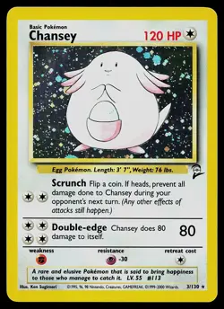 Pokemon Card - Chansey Base Set 2 3/130 Holo Rare - Image 1