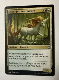 Good-Fortune Unicorn FDN 240 MTG Foundations Uncommon Normal EN NM - Image 1