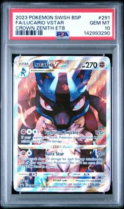 PSA 10 LUCARIO VSTAR SWSH291 BLACK STAR PROMO CROWN ZENITH ETB POKEMON 😍 - Image 1