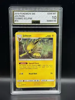 Jolteon 70/236 Cosmic Eclipse Pokemon 2019 AGS 10 GEM MINT - Image 1