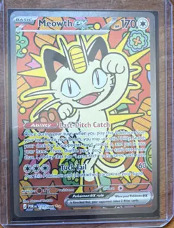 Pokemon Meowth EX Full Art Foil POR 121/088 Basic 170 HP Cat Card English - Image 2