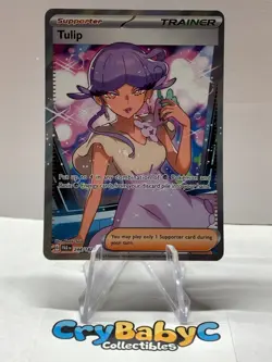 Pokemon Tulip 244/182 Paradox Rift Scarlet & Violet Ultra Rare Full Art Trainer - Image 1