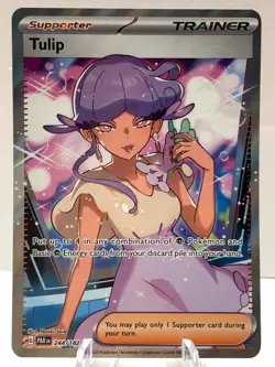 Pokemon Tulip 244/182 Paradox Rift Scarlet & Violet Ultra Rare Full Art Trainer - Image 2