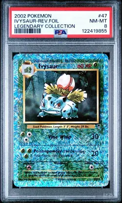 Pokemon Ivysaur 2002 Legendary Collection Reverse Holo 47/110 Uncommon PSA 8 - Image 1