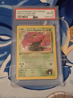 Erika's Vileplume, Pokemon, Gym Heroes, 1st Edition FOIL, 5, PSA 8 - Image 1